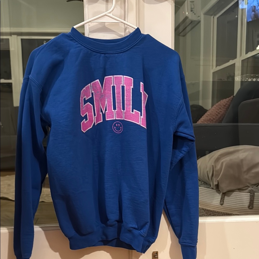 Trendy Boutique Blue SMILE Sweatshirt